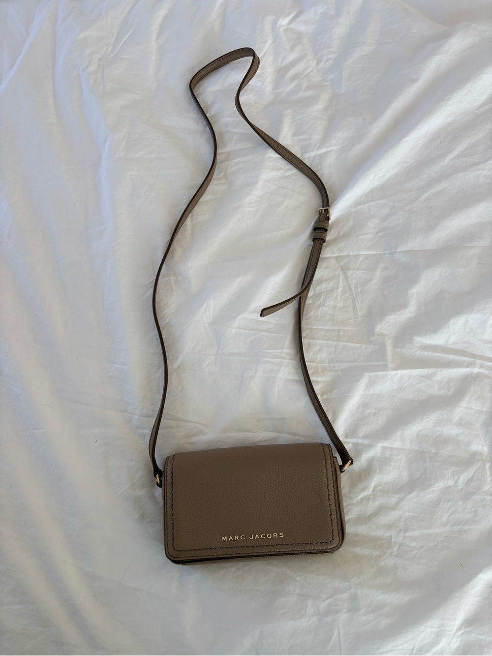 Marc Jacobs Taupe Leather Crossbody Bag